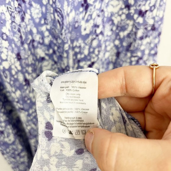 Rixo Gemma Midi Dress Lilac Purple Ditsy Floral Butterfly Coquette - Size XS - Picture 7 of 7